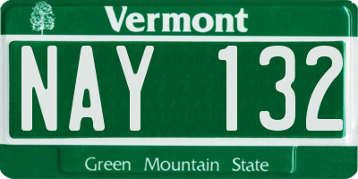 VT license plate NAY132