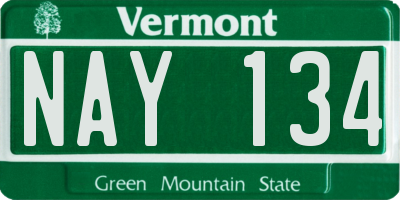 VT license plate NAY134