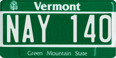 VT license plate NAY140