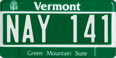 VT license plate NAY141