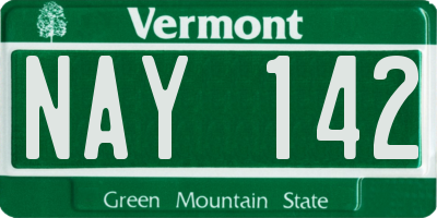 VT license plate NAY142