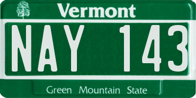 VT license plate NAY143