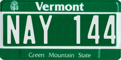 VT license plate NAY144
