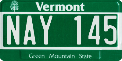 VT license plate NAY145