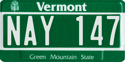 VT license plate NAY147