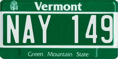 VT license plate NAY149
