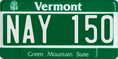 VT license plate NAY150