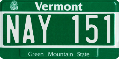 VT license plate NAY151