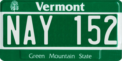VT license plate NAY152
