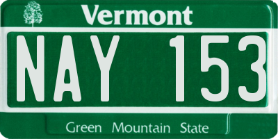 VT license plate NAY153