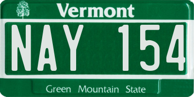 VT license plate NAY154