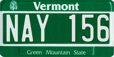 VT license plate NAY156