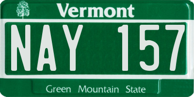 VT license plate NAY157