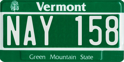 VT license plate NAY158