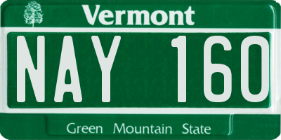 VT license plate NAY160