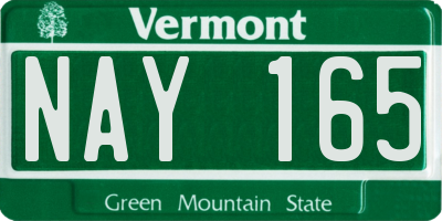 VT license plate NAY165