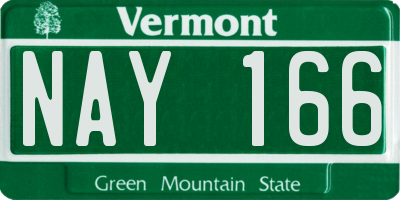 VT license plate NAY166
