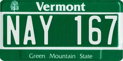 VT license plate NAY167