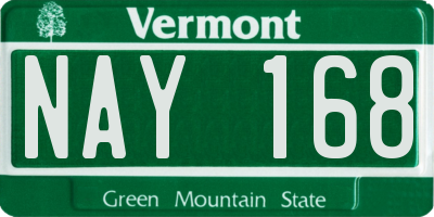 VT license plate NAY168
