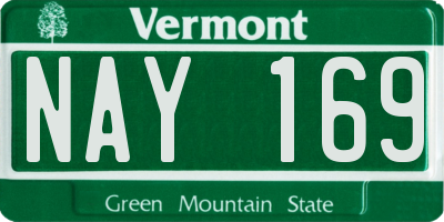 VT license plate NAY169