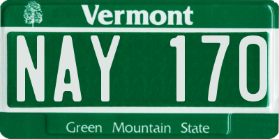 VT license plate NAY170