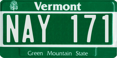 VT license plate NAY171