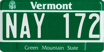 VT license plate NAY172
