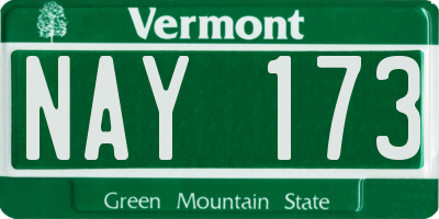 VT license plate NAY173
