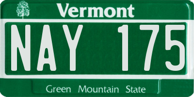 VT license plate NAY175