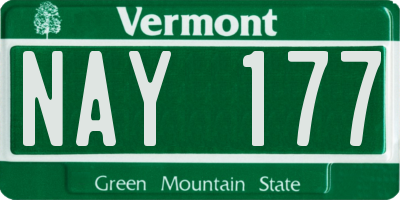 VT license plate NAY177