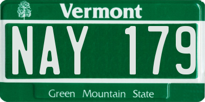 VT license plate NAY179