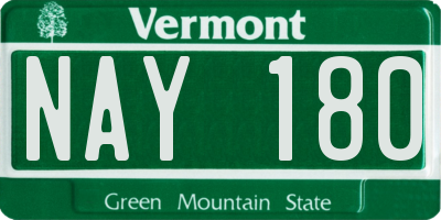 VT license plate NAY180