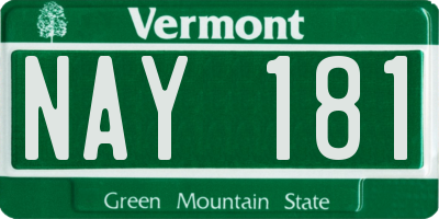 VT license plate NAY181