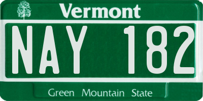 VT license plate NAY182