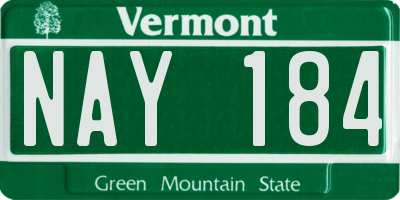 VT license plate NAY184