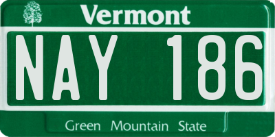 VT license plate NAY186