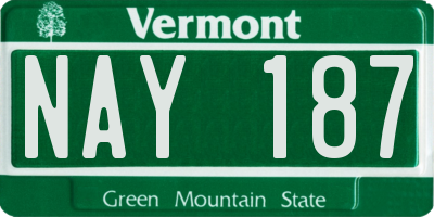 VT license plate NAY187