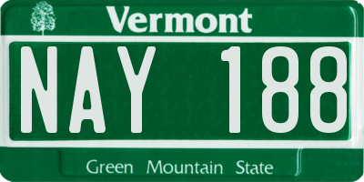 VT license plate NAY188