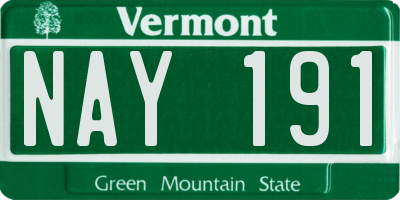 VT license plate NAY191