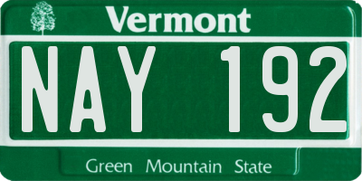 VT license plate NAY192
