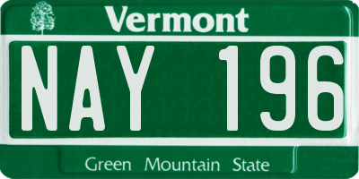 VT license plate NAY196