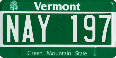 VT license plate NAY197