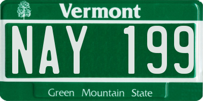 VT license plate NAY199