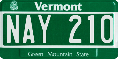 VT license plate NAY210
