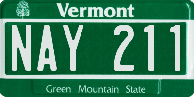 VT license plate NAY211