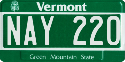 VT license plate NAY220