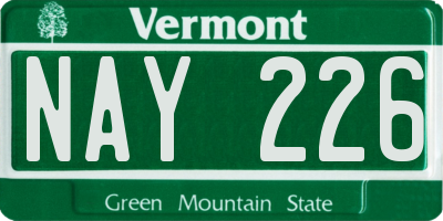 VT license plate NAY226