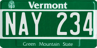 VT license plate NAY234