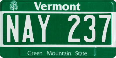 VT license plate NAY237
