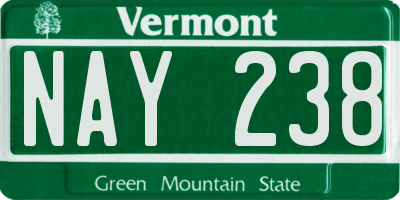 VT license plate NAY238